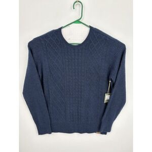 Ariat Men's Ross Navy Blue Fishermans Knit Wool Blend Crewneck Sweater, XL, NWT!